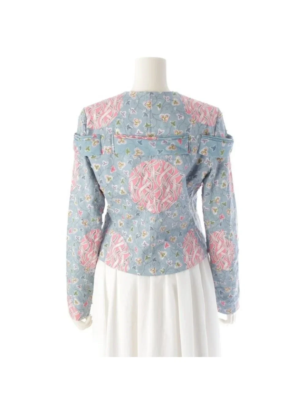 Dior Cotton Galliano Era Trim All Over Pattern Denim Jacket